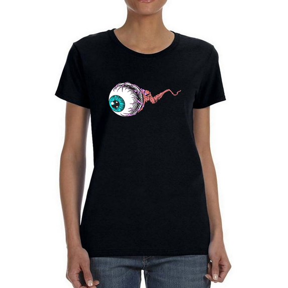Pink Eye Complement Women Black T-Shirt, Female x-Large
