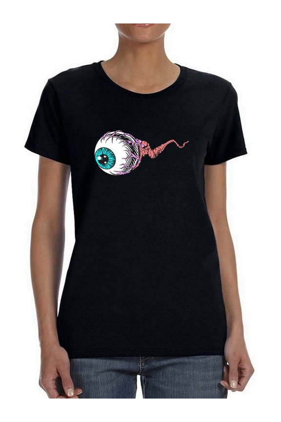 Pink Eye Complement Women Black T-Shirt, Female x-Large