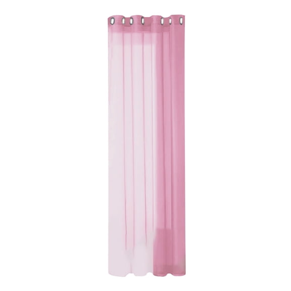 Pink Eyelet Voile Curtains, Sheer Light-Filtering Privacy Drapes for Bedroom, Living Room, Modern Rustic Home Decor (Single Panel)