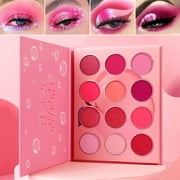 Afflano Purple Eyeshadow Palette Makeup Matte Glitter, Highly Pigmented Pink Eye Makeup Pallet, Dream Purple Pink Dark Red Violet Cute Bright Shimmer Travel Eyeshadow Pallet for Girl Women