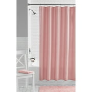 Mainstays Pink Fabric Shower Curtain, 72" x 72",Waffle Weave Textured Design