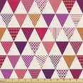 thumbnail image 1 of Ambesonne Pink Fabric by the Yard Upholstery, Geoemetric Triangles Dots, 1 Yard, Multicolor, 1 of 4