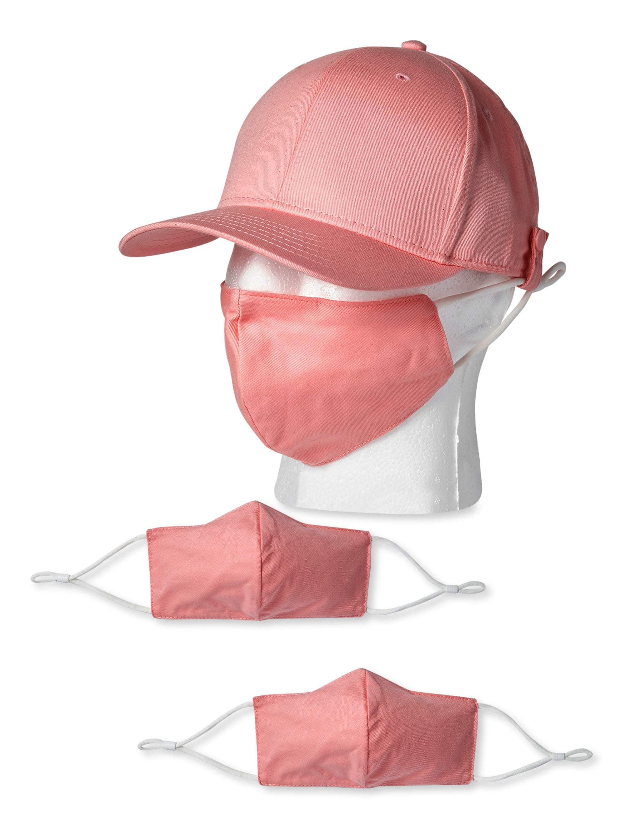 Pink Face Mask Supporting Ballcap + 3 Face Masks
