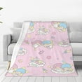 thumbnail image 1 of Pink Facecloth Blanket Little Twin Stars Kawaii Anime 3D Printing Throw Blanket Girls Bedroom Sleep Warm Plush Blanket Sofa Office Travel Lightweight Throw Blanket 50"x60", 1 of 6