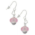 thumbnail image 1 of Pink Faceted Glass Spinner Heart French Earrings, 1 of 4