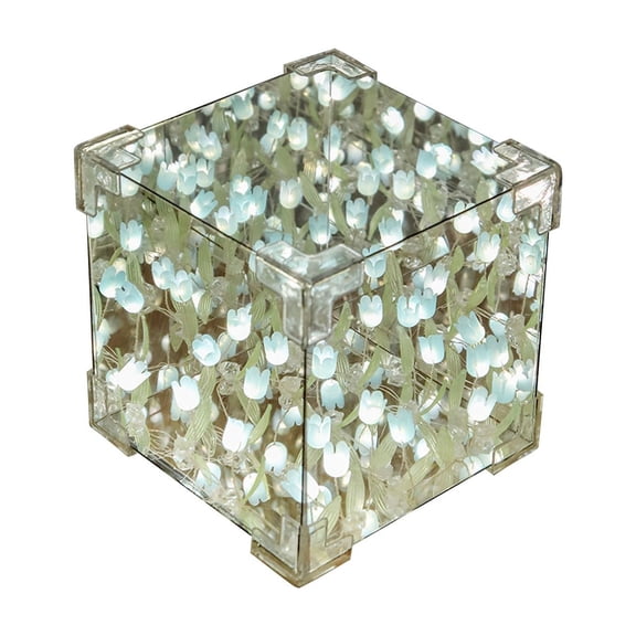 Pink Fairy Lights Battery Operated, Led Battery Operated Fairy Lights, decorative Lights, 5X5 in Cube Fixture, Ambient Lighting, Pink decorations, Lights for decoration, Battery
