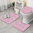 thumbnail image 1 of Pink Fairy Princess Pattern Bathroom Rugs Sets 3 Piece,Toilet Cover Set,Absorbent Non Slip Bathroom Mats Sets with U-Shaped Contour Rug Toilet Rug Set, 1 of 5