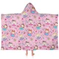 thumbnail image 1 of Pink Fairy Princess Pattern Hooded Bath Towel，60"x35" for Ages 3 To 12 Kids, Quick Dry Lightweight Soft Microfiber Hood Beach Towel Cover Up for Kids, 1 of 7