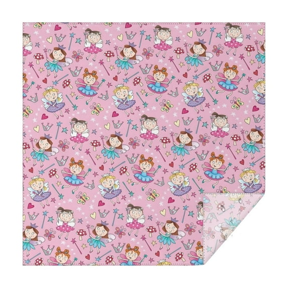 Pink Fairy Princess Pattern Square Tablecloth,Waterproof Square Table Cover,Wipeable Spillproof Washable Table Cover for Home Kitchen Party Decor 52"x52"(132x132cm)