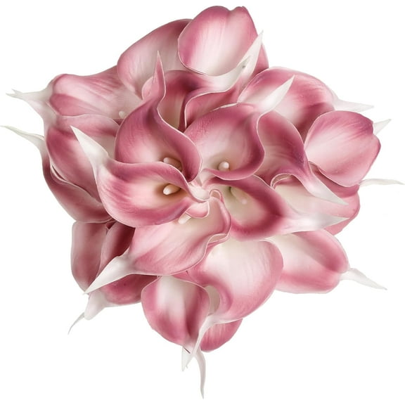 Pink Fake Calla Lily Flowers Real Touch Pink Calla Lily Faux Flowers Arrangement for Home Party Wedding Bouquet Centerpieces Flower Home Decoration (Pink)