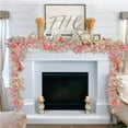 thumbnail image 1 of Pink Fall Decor Pumpkin & Maple Boho Room Decor - 67Inch Fall Garland for Fireplace & Wedding, 1 of 8