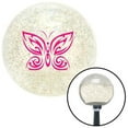 thumbnail image 1 of Pink Fancy Abstract Butterfly Clear Metal Flake Shift Knob with M16 x 1.5 Insert, 1 of 1