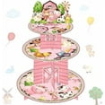 thumbnail image 1 of Pink Farm Animals Cupcake Stand 3 Tiers Farm Birthday Party Tower Barnyard Party Stand Holder Decorations for Farmhouse Baby Shower Supplies, 1 of 7