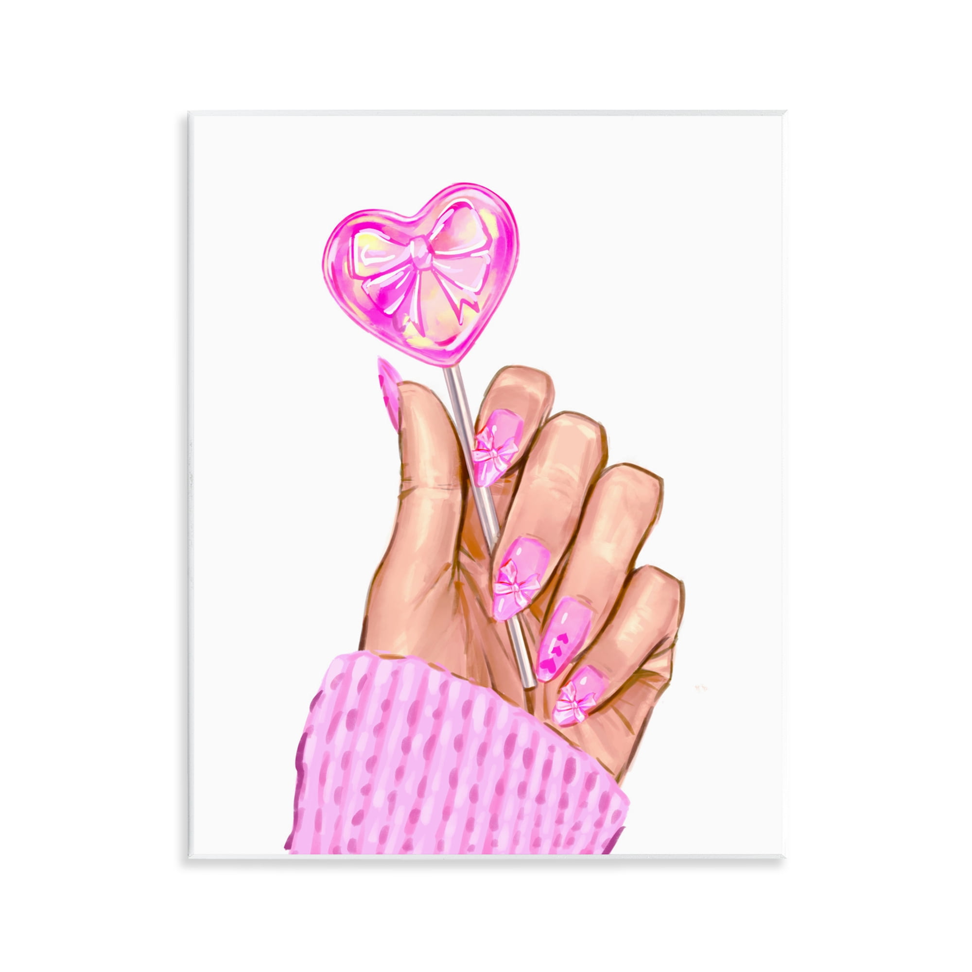 Pink Fashion Bow Lollipop Wall Plaque Art, design by Ziwei Li