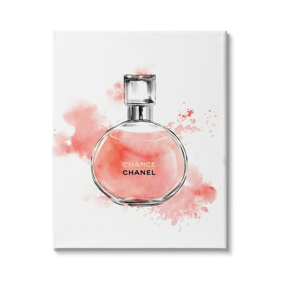 Pink Fashion Watercolor Cosmetic Perfume Bottle Designer Glam 24 in x 30 in Painting Canvas Art Print, by Stupell Home Décor