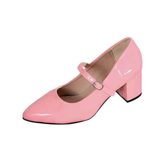 Pink Fashionable High Heel Shoes For Women With Round Toe And Solid Color Design Comfortable For Walking And Standing