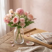 Pink Faux Floral Stems, Artificial Flower Bouquet, Wedding Table Centerpieces, Party Table DecorationsforEvent