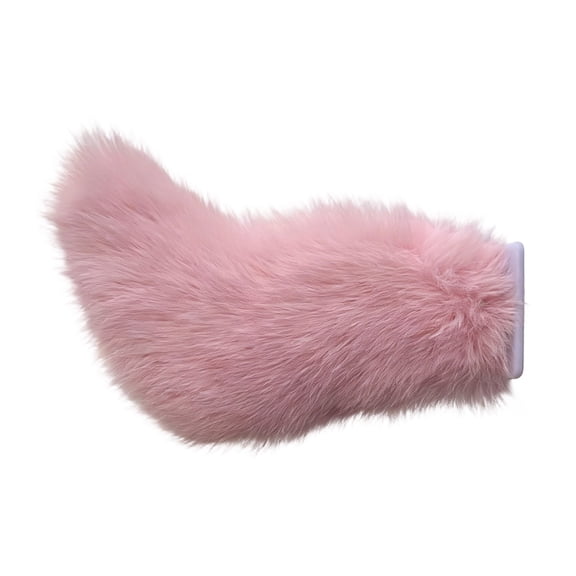 Pink Faux Remote Fox Tail Vehicle Rear Ornament, Cat for Student Prop Accessory, Kids Birthday Gift Cute Plush Vehicle Accent, Pink Party Supplies Fun Decorative Decor, 12X4 Inch