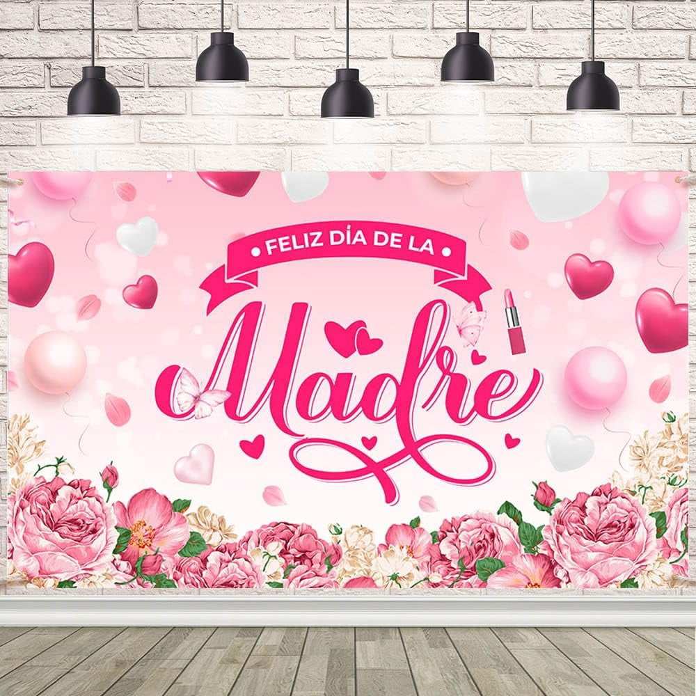 Feliz Cumpleaños Mama Backdrop - 70.8" X 43.3" Birthday Photo Background For Mom (Mexican Theme)