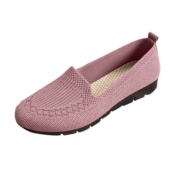 Pink Female Casual Mesh Footwear Round Toe, Flat Bottom Non-Slip For Spring Activities
