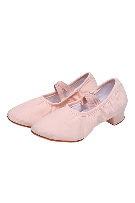 Pink Women'S Dance Shoes Latin Tango Practice Sneakers, Comfortable Mid Heel Non-Slip Suede Sole, Ballroom Dancing Footwear For Women Fall Winter, Size 38 Eu/24 Cm