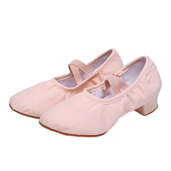 Pink Female Latin Dance Shoes For Teachers With Mid Heel For Fall And Winter Comfort Practice Shoes Perfect For Home And Outdoor
