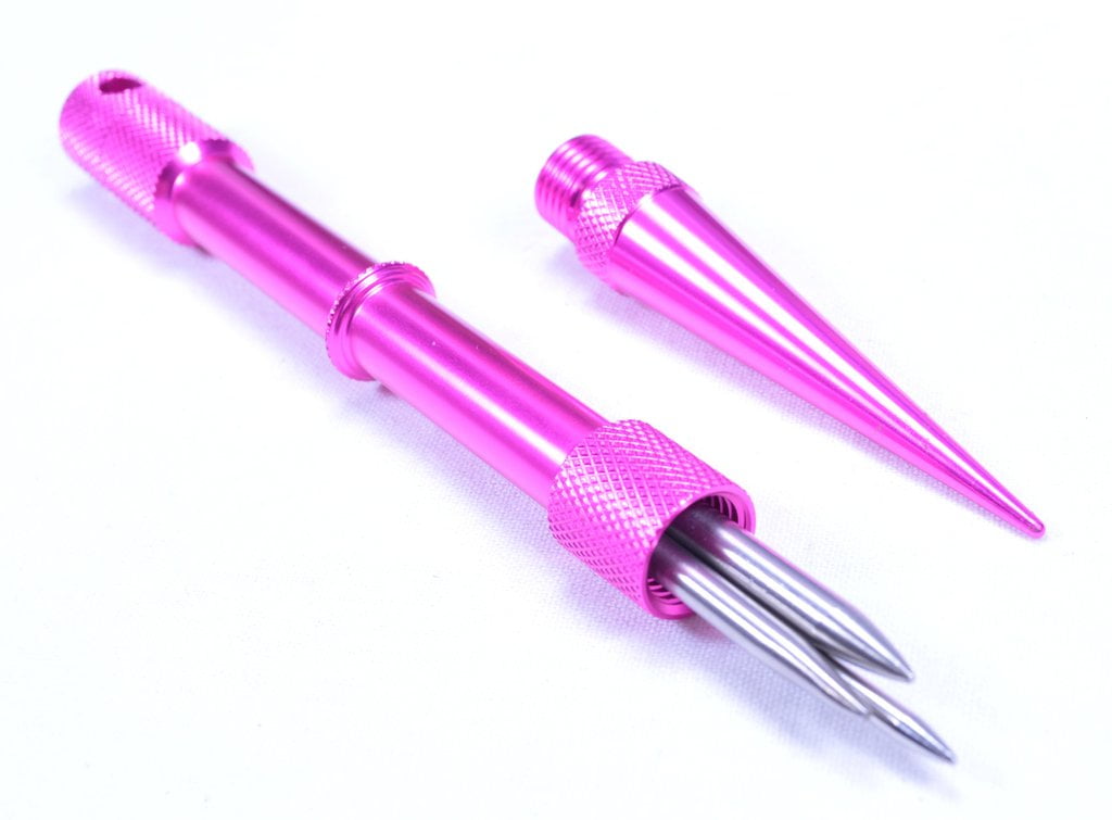 Pink Fid-Loaded Marlin Spike Tightening Tool for Paracord and Leather Work - Comes with 3 Fids Inside