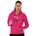 thumbnail image 1 of Pink Fight Breast Cancer Awareness Hoodie Sweatshirt Women Brisco Brands L, 1 of 6