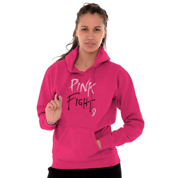 Pink Fight Breast Cancer Awareness Hoodie Sweatshirt Women Brisco Brands L