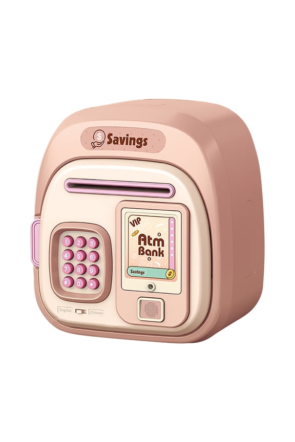 Pink Fingerprint Password Safe Box For Kids Large Capacity Money Bank With Biometric Lock Usb Rechargeable Coin Cash Storage For Teens Boys Girls Home Security Safe