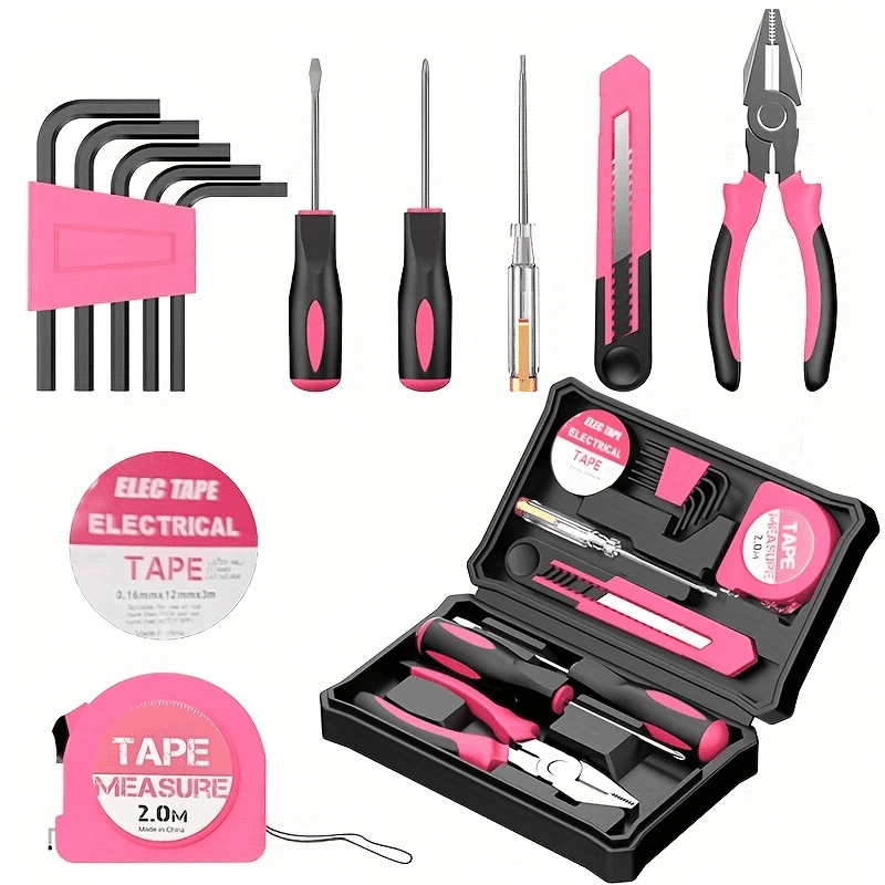 Pink Finish, Women's, Home DIY Tool Set, 13 Piece - Walmart.com