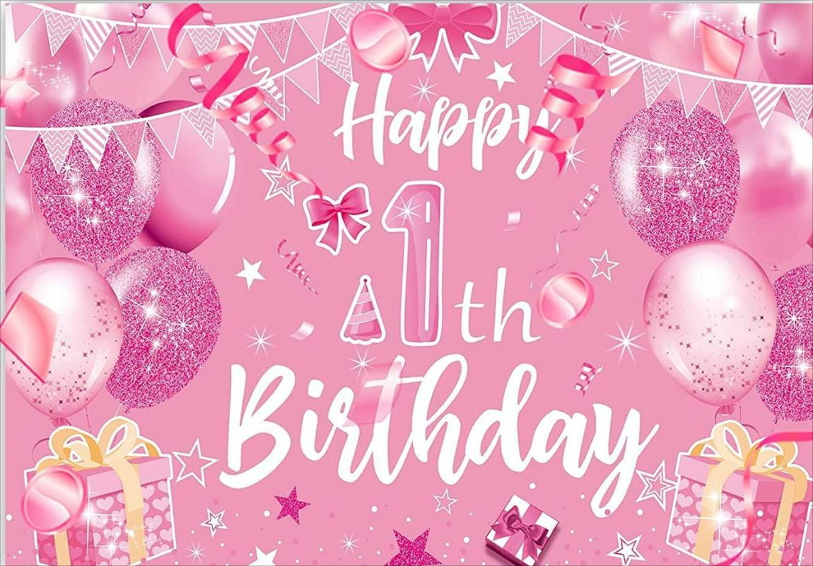 Happy 1st Birthday Backdrop Banner Blue Newborn Boys First Birthday Backdrop Photography Background For 1st Birthday Baby Shower Party Decorations Supplies 72.8 X 43.3 Inch