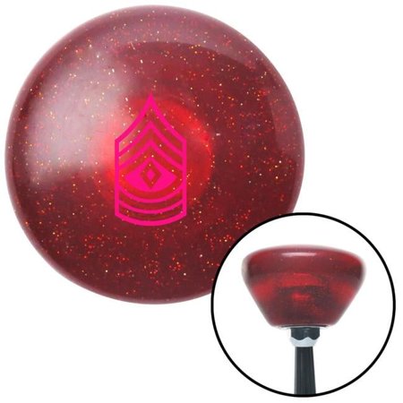 Pink First Sergeant Red Retro Metal Flake Shift Knob with M16 x 1.5 Insert Shifter Brody