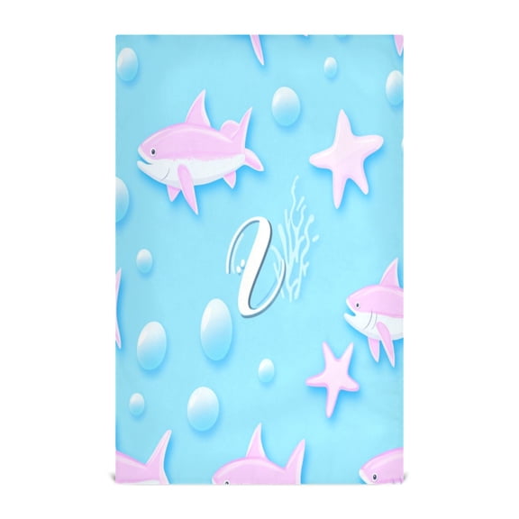 Pink Fish in Water Decorative Waffle Towel Kitchen Dishcloth 28x18in Multi-Use Tea Towel