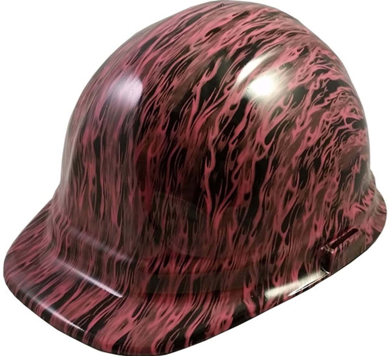 Pink Flame Hydro Dipped Hard Hats Cap Style with 4 Pt Suspension