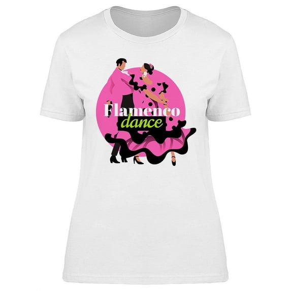 Pink Flamenco Dancers Design T-Shirt Women -Image by Shutterstock, Female Small