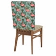thumbnail image 1 of Pink Flaming Birds Chair Covers Set of 1 Tropical Plant Summer Blue Background Chair Back Covers Stretch Removable Washable Slipcovers Protector for Dining Room Kitchen Party Decor, 1 of 9