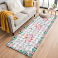 thumbnail image 1 of Pink Flamingo 2'x6' Runner Rug, Green Summer Tropical Botanical Grey Plaid Washable Non-Slip Area Rugs for Hallway Kitchen Floor Bedroom Entryway, StainResistant Laundry Carpet Decoration Indoor Mat, 1 of 9