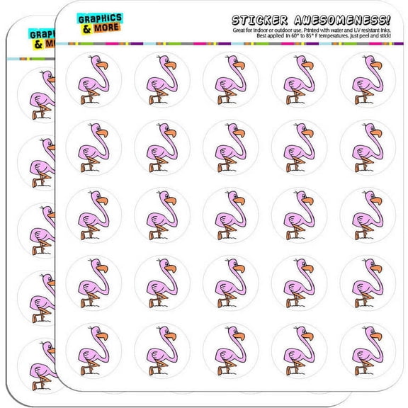 Pink Flamingo 50 1" Planner Calendar Scrapbooking Crafting Stickers