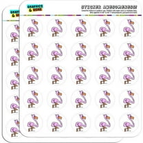 Pink Flamingo 50 1" Planner Calendar Scrapbooking Crafting Stickers