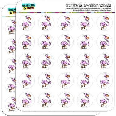 Pink Flamingo 50 1" Planner Calendar Scrapbooking Crafting Stickers