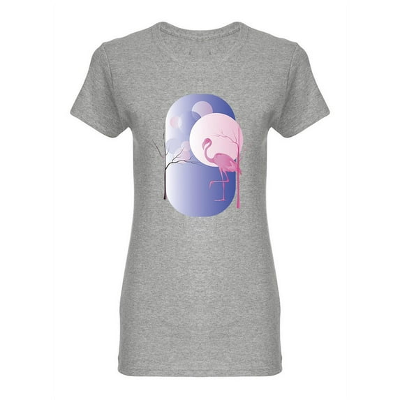 Pink Flamingo Against The Sky Shaped T-Shirt Women -Image by Shutterstock, Female Large