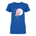 thumbnail image 1 of Pink Flamingo Against The Sun Shaped T-Shirt Women -Image by Shutterstock, Female Large, 1 of 2