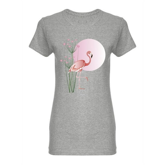 Pink Flamingo Against The Sun Shaped T-Shirt Women -Image by Shutterstock, Female x-Large