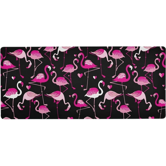 Pink Flamingo Animal Large Gaming Mouse Pad Big Mousepad Mice Keyboard Mat with Non-Slip Rubber Base for Computer Laptop Home & Office, 31.5 X 11.8 inch