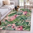 thumbnail image 1 of Pink Flamingo Area Rugs 3x5 ft Country Tropical Animal Green Monstera Leaf Plant Farm Washable Rug Non Slip Indoor Carpet Absorbent Floor Mat for Living Room Bedroom Dining Room, 1 of 9