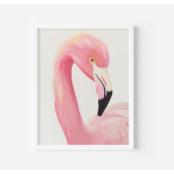 Pink Flamingo Art Poster Trendy Jungle Wall Decor , Boho Tropical Print, Unframed Poster Size 16x24 F03.1.19l1215
