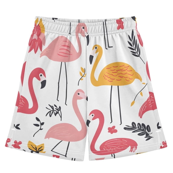 Pink Flamingo Athletic Shorts Breathable with Comfort Fit Drawstring Casual Sweatshorts X-Small