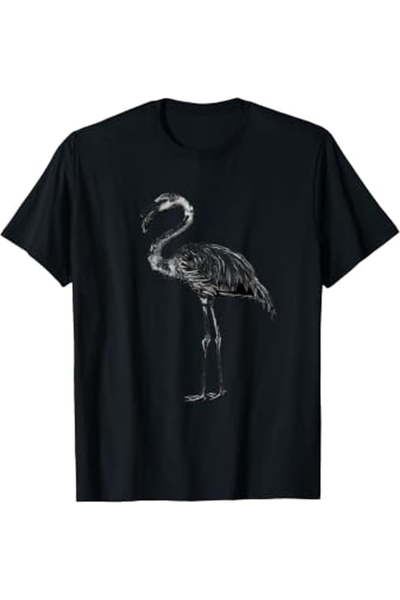 Pink Flamingo Bird Drawing Animal Print Motif Flamingo Lover T-Shirt