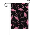 thumbnail image 1 of Pink Flamingo Black Decorative Double Sided House Flag 28 x 40 inch, 1 of 2
